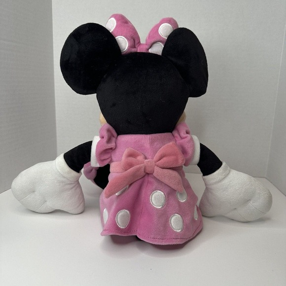 Disney Minnie Mouse 16" Medium Stuffed Animal/Plush, Pink White Polka Dot Dress - Picture 8 of 10